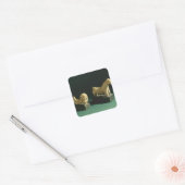 Terrakotta, Löwe und Pferd, Mohenjodaro 2300-1750 Quadratischer Aufkleber (Umschlag)