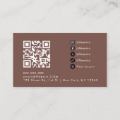Terrakotta Luxus Minimalist QR-Code Professional Visitenkarte (Rückseite)