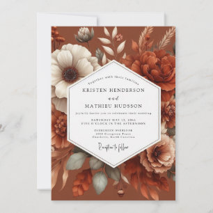 Terrakotta-Malerei-Boho-Hochzeit Einladung