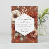 Terrakotta-Malerei-Boho-Hochzeit Einladung (Stehend Vorderseite)