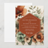 Terrakotta-Malerei-Mohn-Hochzeit Einladung (Vorne/Hinten)