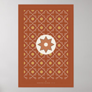 Terrakotta-Marokkanisches Fliesenmuster-Wandkunstp Poster