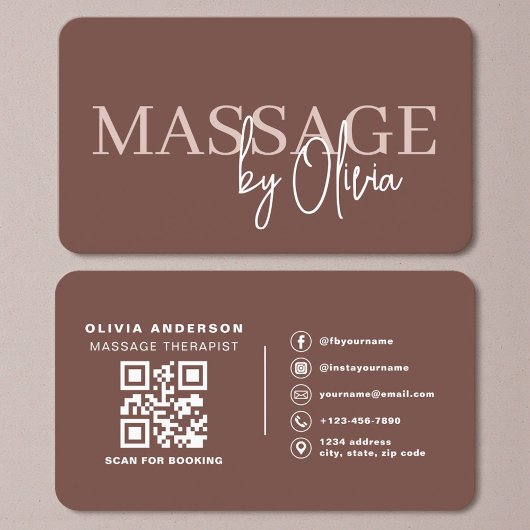 Terrakotta-Massage-Therapie-QR-Code Visitenkarte