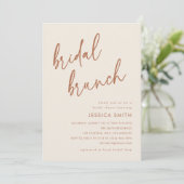 Terrakotta-Minimal-Boho-Braut-Brunch Einladung (Stehend Vorderseite)