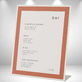 Terrakotta-Minimalist-Event Bar-Podium-Schild Sockelschild