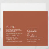 Terrakotta-Minimalist-Script-Hochzeitsprogramm (Vorne/Hinten)