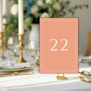 Terrakotta Minimalistische Elegante Hochzeit Tischnummer