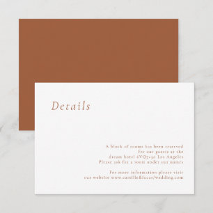 Terrakotta Minimalistische Elegante Hochzeitsdetai RSVP Karte
