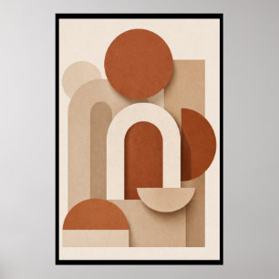 Terrakotta Minimalistisches Geometrisches Poster