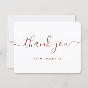 Terrakotta-Moderne-Schrift-Hochzeit-Birthday Dankeskarte