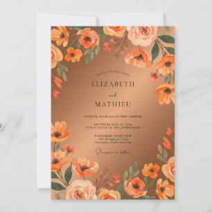 Terrakotta-Mohn-Hochzeit Einladung