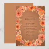 Terrakotta-Mohn-Hochzeit Einladung (Vorne/Hinten)