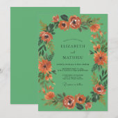 Terrakotta-Mohn-Mint-Hochzeit Einladung (Vorne/Hinten)