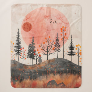 Terrakotta-Mond-Kupfer-Herbst-Volkswald-Kunst Sherpadecke