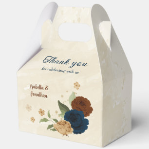 Terrakotta-Navy-Blumenhochzeit Geschenkschachtel