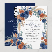 Terrakotta-Navy-Pampas-Grün-Moderne-Hochzeit