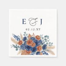 Terrakotta-Navy-Pampas-Grün-Moderne-Hochzeit