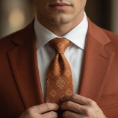 Terrakotta Orange Diamant Krawatte