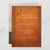 Terrakotta Orange Minimalistische Verlobungszeremo Einladung (Vorne/Hinten)