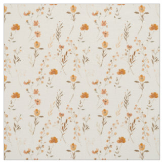 Terrakotta Orange Pfirsich Wildblume Boho Floral Stoff