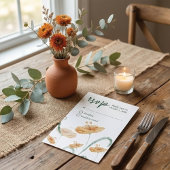 Terrakotta Orange & Salbei Grün Wasserfarbe-Blumen RSVP Karte