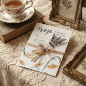 Terrakotta Orange & Salbei Grün Wasserfarbe-Blumen RSVP Karte