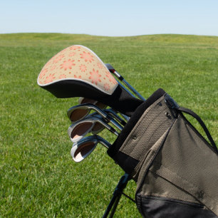 Terrakotta-orange und sand-beige zarte Gänseblümch Golf Headcover