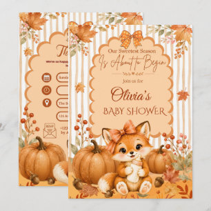 Terrakotta Orange Wasserfarben Fuchs Herbst Baby S Einladung