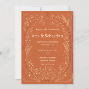 Terrakotta-Paisley-Hochzeitseinladung Einladung