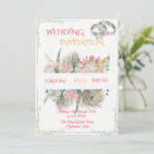 Terrakotta Pampas Gras Boho Einladung (Stehend Vorderseite)