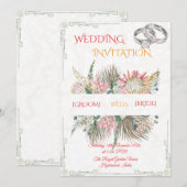 Terrakotta Pampas Gras Boho Einladung (Vorne/Hinten)