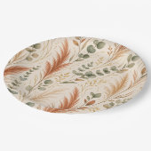 Terrakotta Pampasgras Eukalyptus Neutral Boho Pappteller (Schrägansicht)