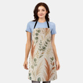 Terrakotta Pampasgras Eukalyptus Neutral Boho Schürze (Getragen)