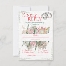 Terrakotta Pampasgras Hochzeits-Antwortkarte