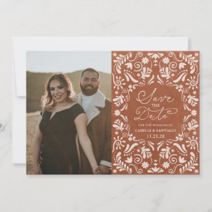 Terrakotta-Papel-Picado-Foto-Save-the-Date Save The Date