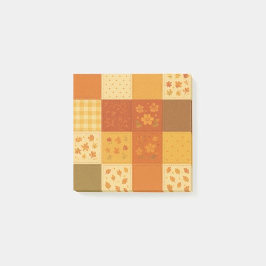Terrakotta-Patchwork-Quilt-Rustikal-Bauernhaus-Blu Post-it Klebezettel (Vorderseite)