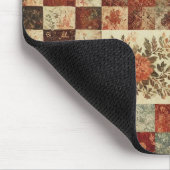 Terrakotta-Patchwork-Quilt-Rüstikale Blumen-Schrei Mousepad (Ecke)
