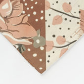 Terrakotta-Pfirsich-Quilt-Patchwork-Gingham-Blumen Fleecedecke (Ecke)