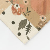 Terrakotta-Pfirsich-Quilt-Patchwork-Gingham-Blumen Fleecedecke (Ecke)