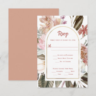 Terrakotta, Pfirsich, Rose, Marsala Gold Bogen RSV RSVP Karte