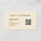 Terrakotta-Quilt-Patchwork-Handmade-Kleidung Visitenkarte (Rückseite)