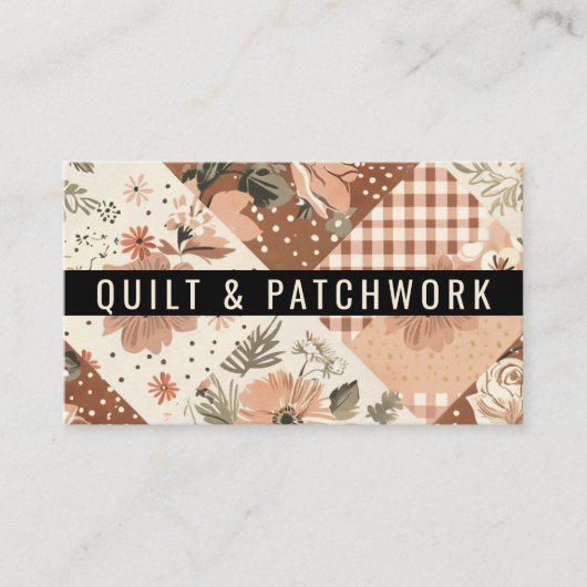 Terrakotta-Quilt-Patchwork-Handmade-Kleidung Visitenkarte (Vorderseite)