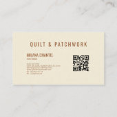 Terrakotta-Quilt-Patchwork-Handmade-Kleidung Visitenkarte (Rückseite)