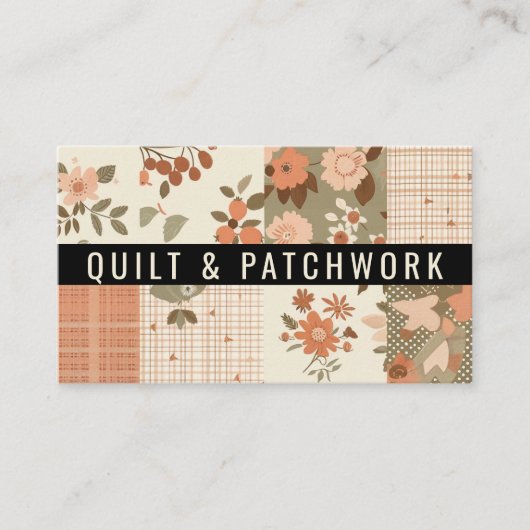 Terrakotta-Quilt-Patchwork-Handmade-Kleidung Visitenkarte (Vorderseite)