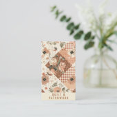 Terrakotta-Quilt-Patchwork-Handmade-Kleidung Visitenkarte (Stehend Vorderseite)