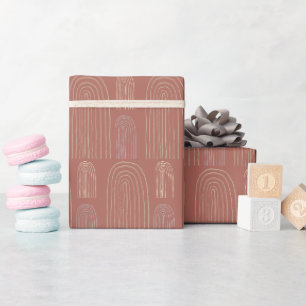 Terrakotta-Regenbogen Mid Century Chic Muster Geschenkpapier