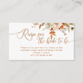 Terrakotta-Rezept für die Braut zu sein Begleitkarte (Vorderseite)