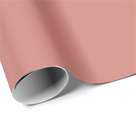 Terrakotta-rosa feste schlichte Farbe Geschenkpapier (Rolleneckpunkt)