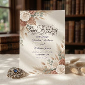 Terrakotta-Rosa Rustikal Romantisch Boho Save The Date