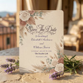 Terrakotta-Rosa Rustikal Romantisch Boho Save The Date
